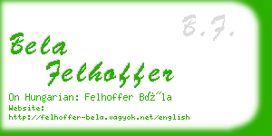 bela felhoffer business card